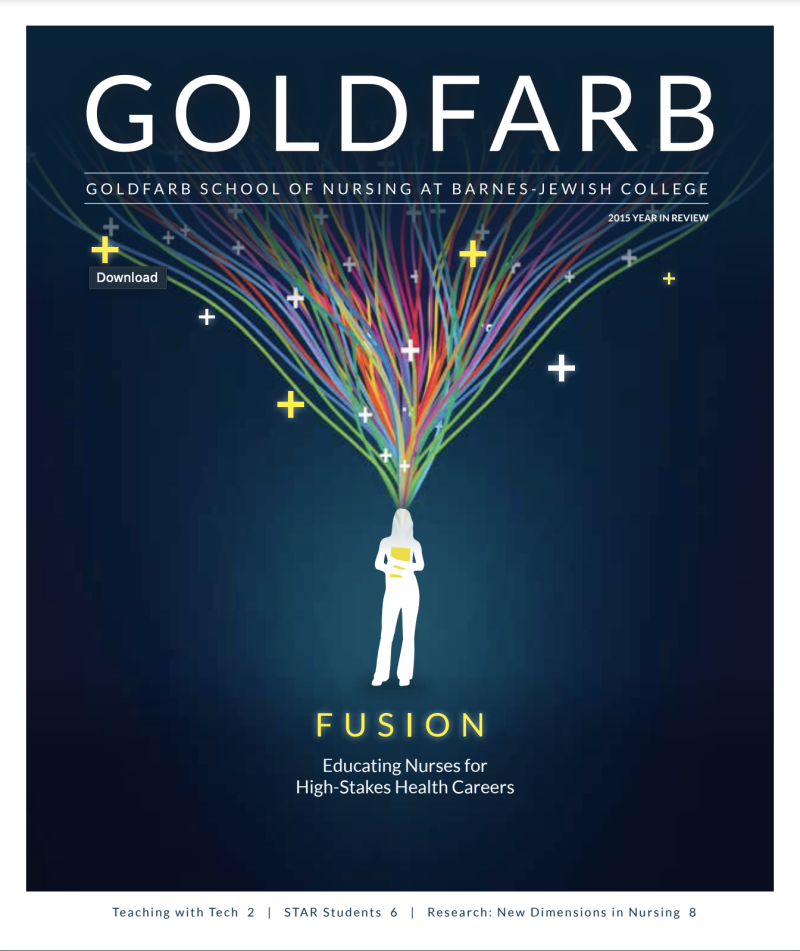 Cover image of GOLDFARB 2015 Year in Review Magazine